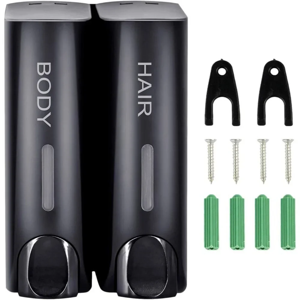 AUMIO Chamber Soap Dispenser, Gel Shampoo Conditioner Refillable‎ 2x350ml -OPEN